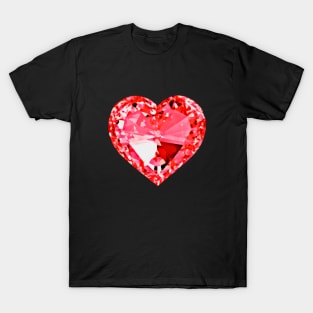 Red Heart Shaped Diamond T-Shirt